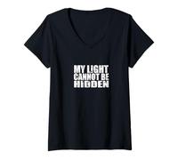 Mujer MI LUZ NO SE Puede Ocultar Camiseta Cuello V