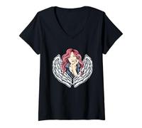 Mujer Mi Madre es un ángel mirándome Desde el Cielo Camiseta Cuello V