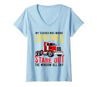 Mujer mi Maestro Estaba Equivocado Conductor de camión Hombres papá Marido Camionero Camiseta Cuello V