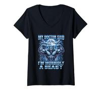 Mujer Mi médico Dijo Que Soy mórbidamente una Bestia Gracioso Alfa Lobo Meme Camiseta Cuello V