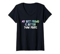 Mujer Mi mejor amigo es mejor que el tuyo Día de la Amistad BFF Camiseta Cuello V