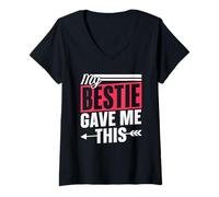Mujer Mi Mejor Amigo Me Regaló Esto Bestia Bonito Amistad Besties Camiseta Cuello V