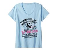 Mujer Mi Mente es como el navegador de Internet 19 pestañas Abrir Cráneo Divertido Camiseta Cuello V