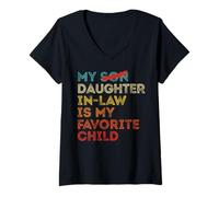 Mujer Mi nuera es mi hija favorita Día del Padre divertido Camiseta Cuello V
