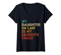Mujer Mi nuera es mi hija favorita Día del Padre divertido Camiseta Cuello V