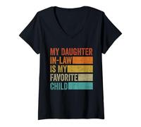 Mujer Mi nuera es mi Hija Favorita Humor Familiar Divertido Camiseta Cuello V
