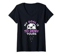 Mujer Mi objetivo es negar el tuyo - Equipo femenino de Fútbol/Fútbol Femenino Camiseta Cuello V