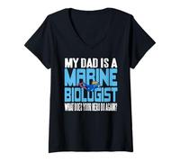 Mujer Mi Papá Es Biólogo Marino Y Tu Héroe Qué Hace Camiseta Cuello V