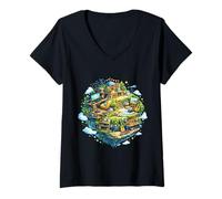 Mujer Mi pequeño Mundo Lleno de Hobbies. Camiseta Cuello V