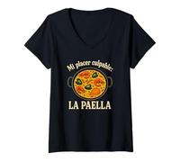 Mujer Mi placer es culpable de la paella, Comida española Camiseta Cuello V