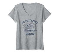 Mujer Mi Primer Crucero 2026 Camiseta Cuello V