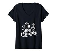 Mujer Mi Primera Comunión Camiseta Cuello V