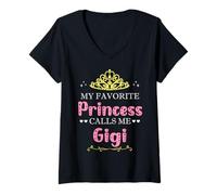 Mujer Mi Princesa Favorita Me Llama Gigi Madre Abuela Divertido Camiseta Cuello V