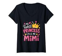 Mujer Mi Princesa Favorita me Llama Mimi Divertida Linda Abuela Camiseta Cuello V