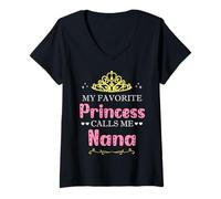 Mujer Mi Princesa Favorita Me Llama Nana Madre Abuela Divertido Camiseta Cuello V
