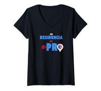 Mujer Mi Residencia es Puerto Rico | Gráfico Orgullo Boricua Camiseta Cuello V