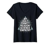 Mujer Mi Santísima Trinidad: Razón, Ciencia, Empatía Camiseta Cuello V