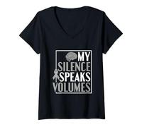 Mujer Mi Silencio Habla Mucho - Trastorno De La Comunicación Camiseta Cuello V