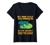 Mujer Mi Técnica de Mini Golf es de Alto Secreto Incluso yo no sé qué Camiseta Cuello V