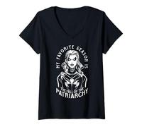 Mujer Mi Temporada Favorita es la caída de la Bruja gótica del patriarcado Camiseta Cuello V