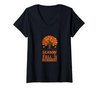 Mujer Mi Temporada Favorita es la caída del patriarcado Feminista Camiseta Cuello V