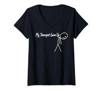 Mujer Mi Terapeuta se rindió Camiseta Cuello V