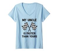 Mujer Mi tío es más rápido Que el tuyo Hijo de Carreras Hija de Carreras Camiseta Cuello V