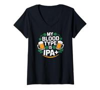Mujer Mi tipo de sangre es la cerveza artesanal IPA Plus Camiseta Cuello V