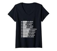 Mujer Mi Todo Está En Jesucristo Rey de Reyes Camiseta Cuello V