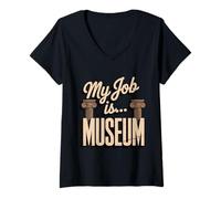Mujer Mi trabajo es… Museo Camiseta Cuello V
