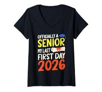 Mujer Mi última Clase del Primer día de 2026 Senior Back To School 2026 Camiseta Cuello V