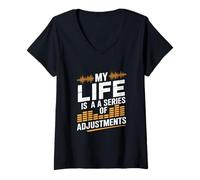 Mujer Mi vida es una serie de ajustes Ingeniero de audio Camiseta Cuello V
