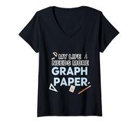 Mujer Mi vida necesita más papel gráfico de papel académico de Camiseta Cuello V