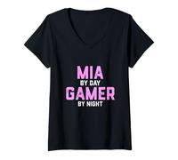 Mujer MIA Gamer - Disfraz de Halloween para niña Gen Z Gaming MIA Camiseta Cuello V