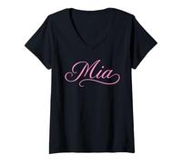 Mujer MIA Nombre Mujeres Elegante Lindo Esposa Elegante Chica Novia GF Camiseta Cuello V