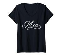 Mujer MIA Nombre Mujeres Elegante Lindo Esposa Elegante Chica Novia GF Camiseta Cuello V