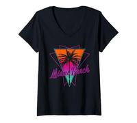 Mujer Miami Beach Florida América USA Camiseta Cuello V