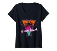Mujer Miami Beach Florida América USA Camiseta Cuello V