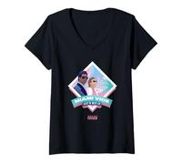 Mujer Miami Vice Let’s Hit It Airbrush Diamond Camiseta Cuello V