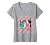 Mujer Miami Vice Undercover 1984 Retro Stripes Camiseta Cuello V