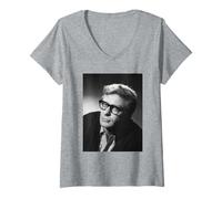 Mujer Michael Caine El Trabajo Italiano Obtener Carter Actor Retrato Camiseta Cuello V