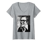 Mujer Michael Caine El Trabajo Italiano Zulú Actor Retrato Camiseta Cuello V