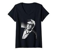 Mujer Michael Caine Obtener Carter El Retrato de Trabajo Italiano 1965 Camiseta Cuello V