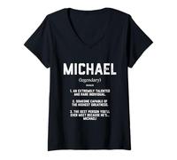 Mujer Michael Definition Funny Talented Great Mike Cosplay Michael Camiseta Cuello V