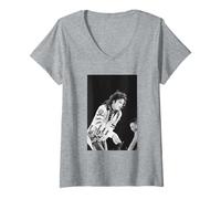 Mujer Michael Jackson Concierto en Vivo de Aintree para Bad Tour 1988 Camiseta Cuello V