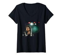 Mujer Michael Jackson en World Bad Tour en Vivo en Wembley 1988 Camiseta Cuello V