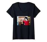 Mujer Michael Jackson & Esposa Lisa Marie Presley en Budapest 1994 Camiseta Cuello V