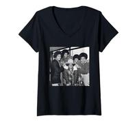 Mujer Michael Jackson The Jackson 5 Llegan a la Gira por el Reino Unido 1979 Camiseta Cuello V