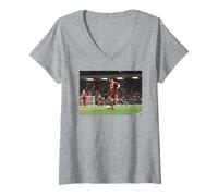 Mujer Michael Owen En Acción Liverpool Copa Mundial de Fútbol 1998 Camiseta Cuello V