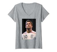 Mujer Michael Owen Inglaterra 2007 Equipación Copa Mundial de Fútbol Camiseta Cuello V